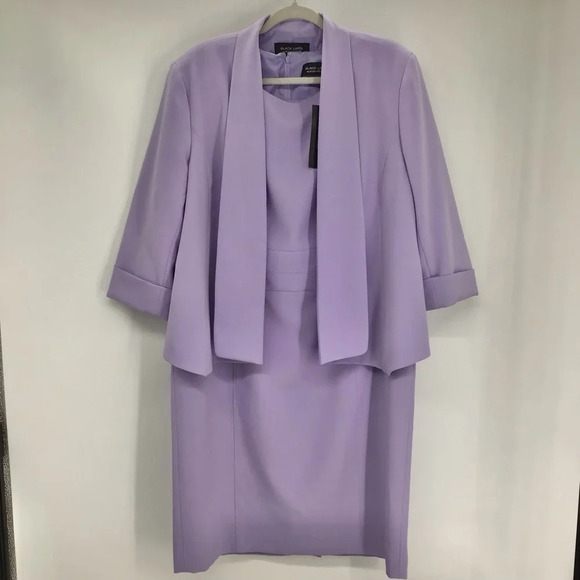Evan Piccone 3/4 Sleeve Winged Collar Suit Jacket & Sheath Dress NWT Size 18 - Picture 2 of 14